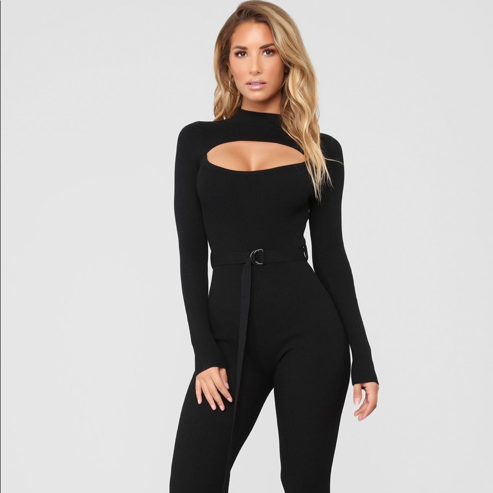 Fashion nova top secret ribbed jumpsuit